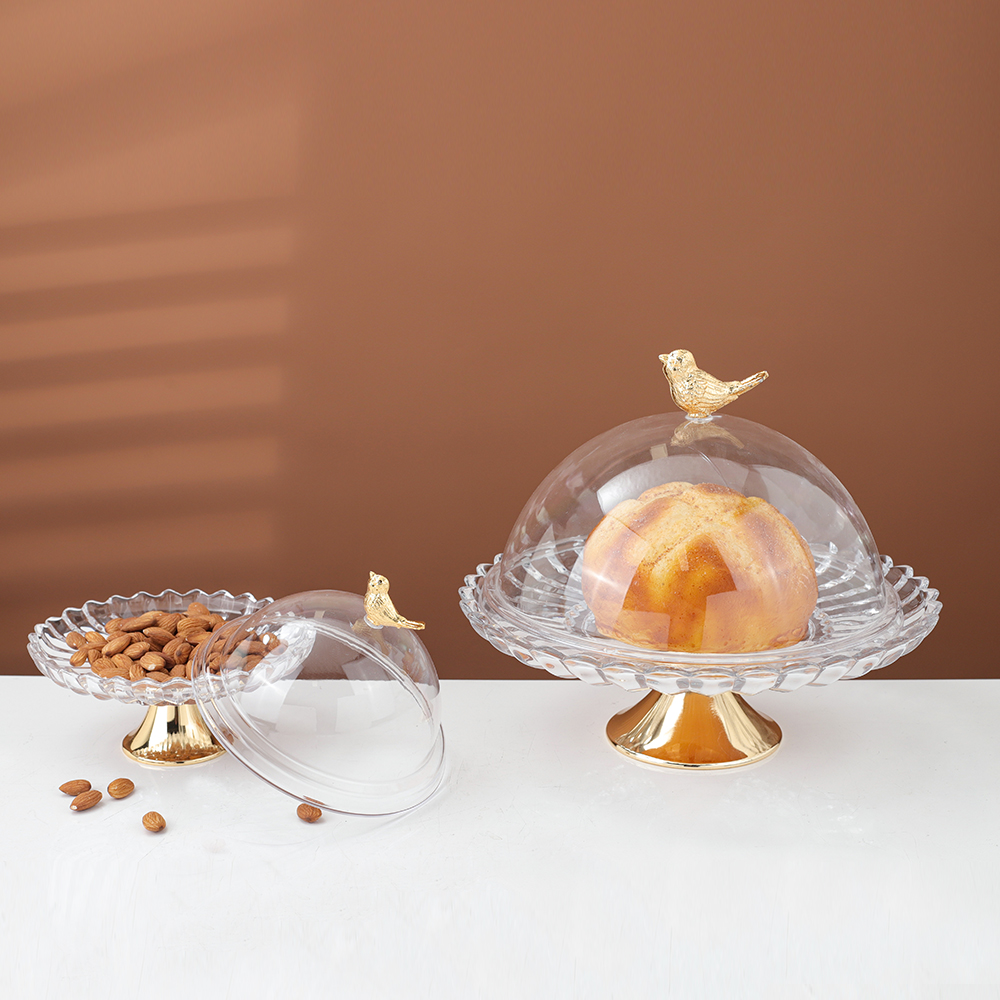 glass dome cake stand